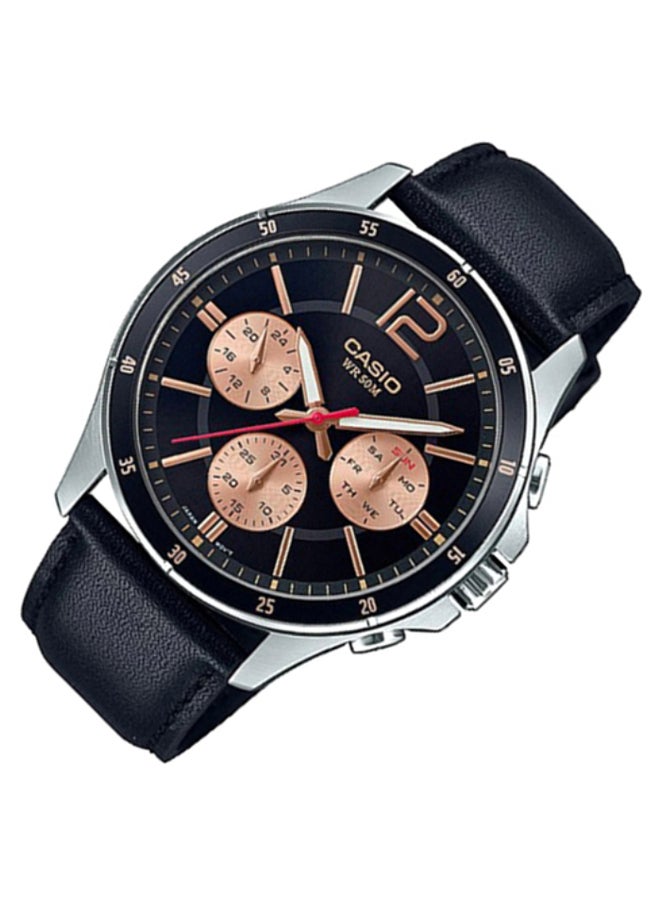 كاسيو ساعة كرونوغراف إنتايسر مقاومة للماء طراز Mtp-1374L-1A2Vdf للرجال  - Image 5