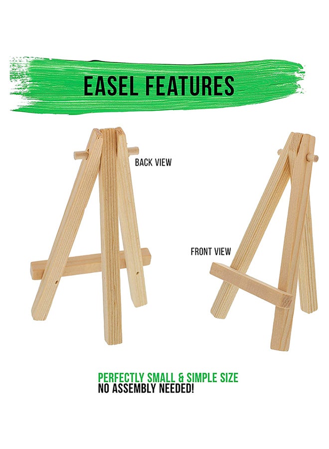 مجموعة لوحات فنية صغيرة من قماش الكانفاس مع حامل لوحات مكونة من 12 قطعة أبيض - Image 3