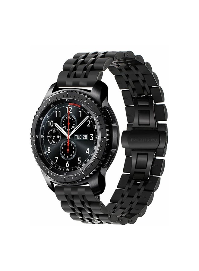 Stainless Steel Strap Band For Samsung Galaxy Watch/Huawei Gt2/Gear S3 Frontier And Classic/Honor Magic 2/Fossil Black - Image 1