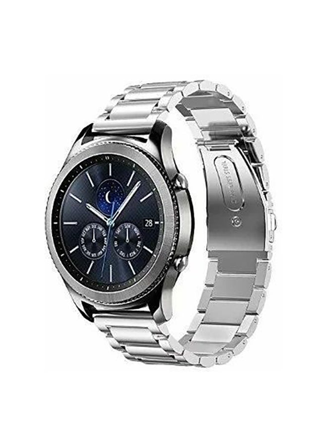 سوار من الإستانلس ستيل لساعة سامسونج جالاكسي جير S3 فضي - Image 1