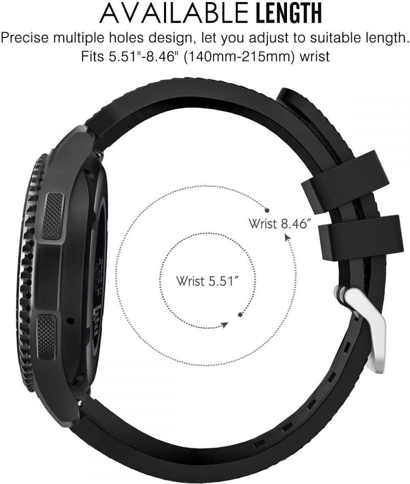 Silicone Replacement Sport Strap With Quick Release Pins For Gear S3 Frontier And Classic Black - Image 3