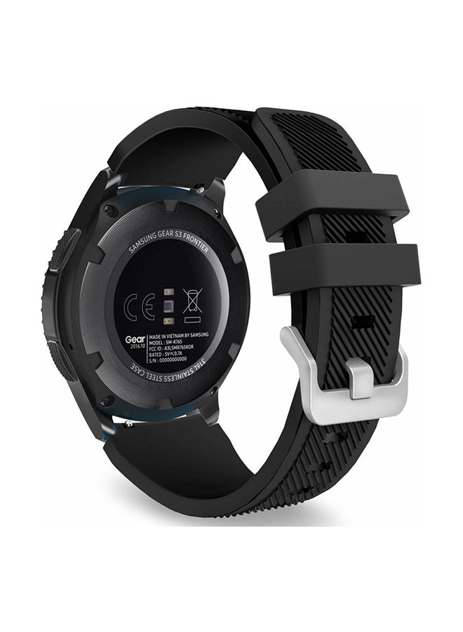 Silicone Replacement Sport Strap With Quick Release Pins For Gear S3 Frontier And Classic Black - Image 1