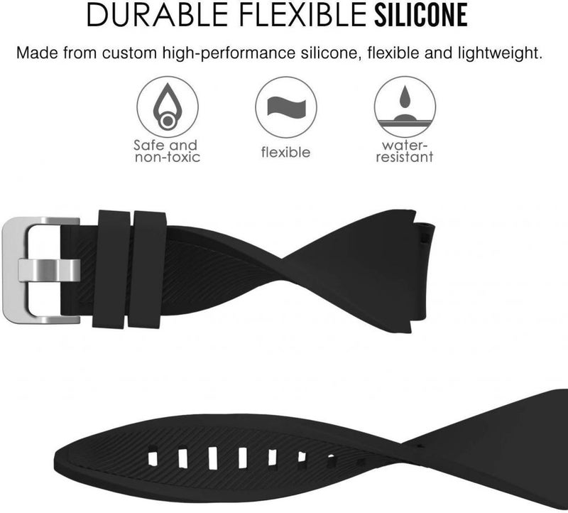 Silicone Replacement Sport Strap With Quick Release Pins For Gear S3 Frontier And Classic Black - Image 2