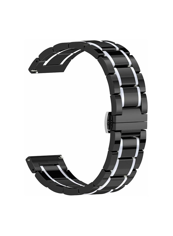 Generic - Ceramic Strap Band For Samsung Galaxy Watch/Huawei Gt2/Gear S3 Frontier And Classic/Honor Magic 2/Fossil Black/Silver - Image 1