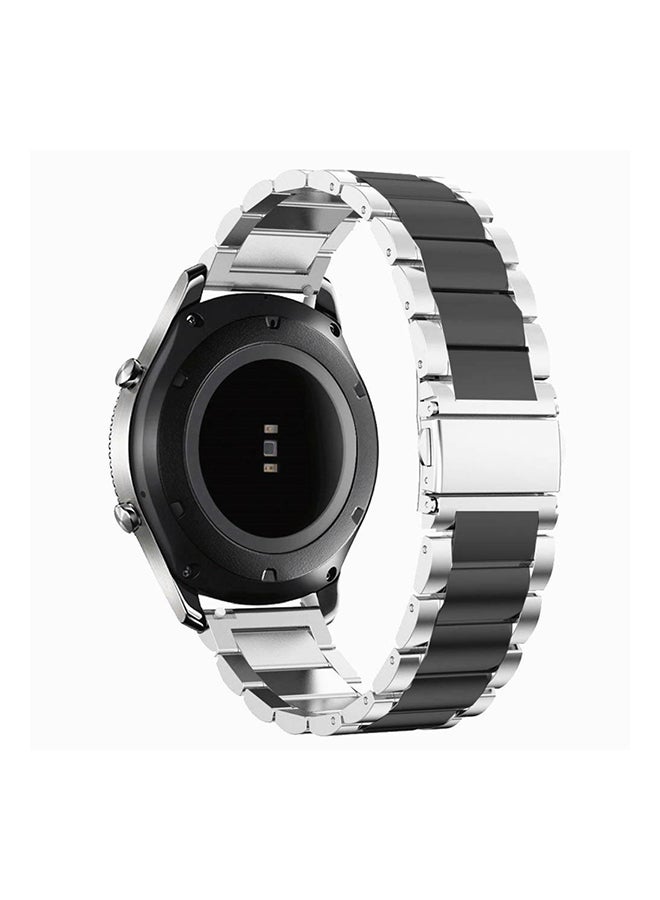 Classic Double Button Belt Band For Samsung Gear S3 Black/Silver - Image 1