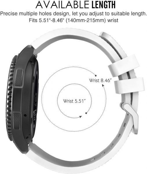 Silicone Replacement Band For Samsung Gear S3 Frontier/Classic White - v1598087134/N39421128A_3