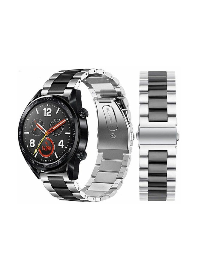 Stainless Steel Band For Huawei Gt2/Gt/Honor Magic 2 Silver/Black - Image 1