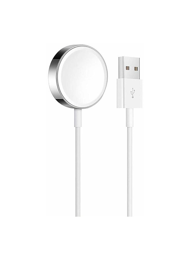 Wireless Magnetic Charger For Apple Watches White/Silver - Image 1