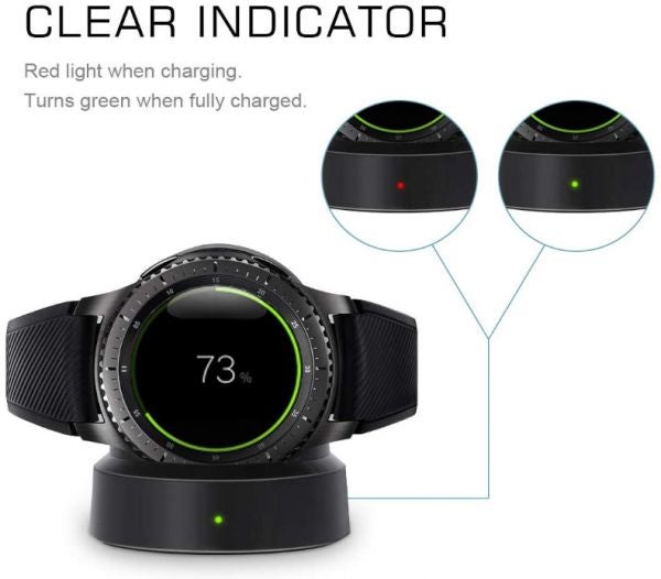 Wireless Charging Dock Cradle Watch Charger  For Samsung Gear S3 Black - Image 2