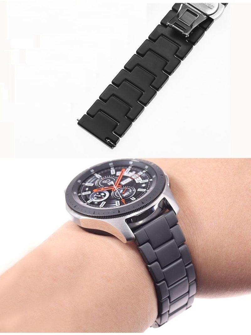 Ceramic Strap Band For Samsung Galaxy Watch/Huawei Gt2/Gear S3 Frontier And Classic/Honor Magic 2/Fossil Black Matt - Image 2