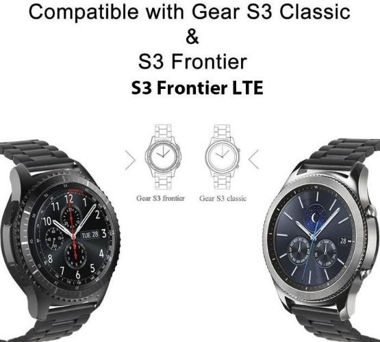 Quick Release Stainless Steel Replacement Watch Band For Samsung Gear S3 Frontier Charcoal Black - Image 2