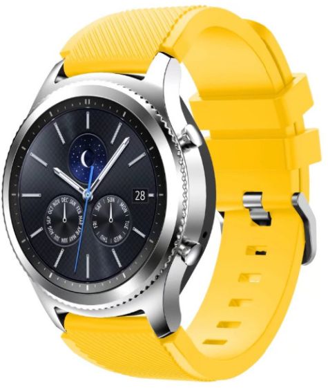 Premium Silicone Sport Strap Band For Samsung Gear S3 Yellow - Image 3