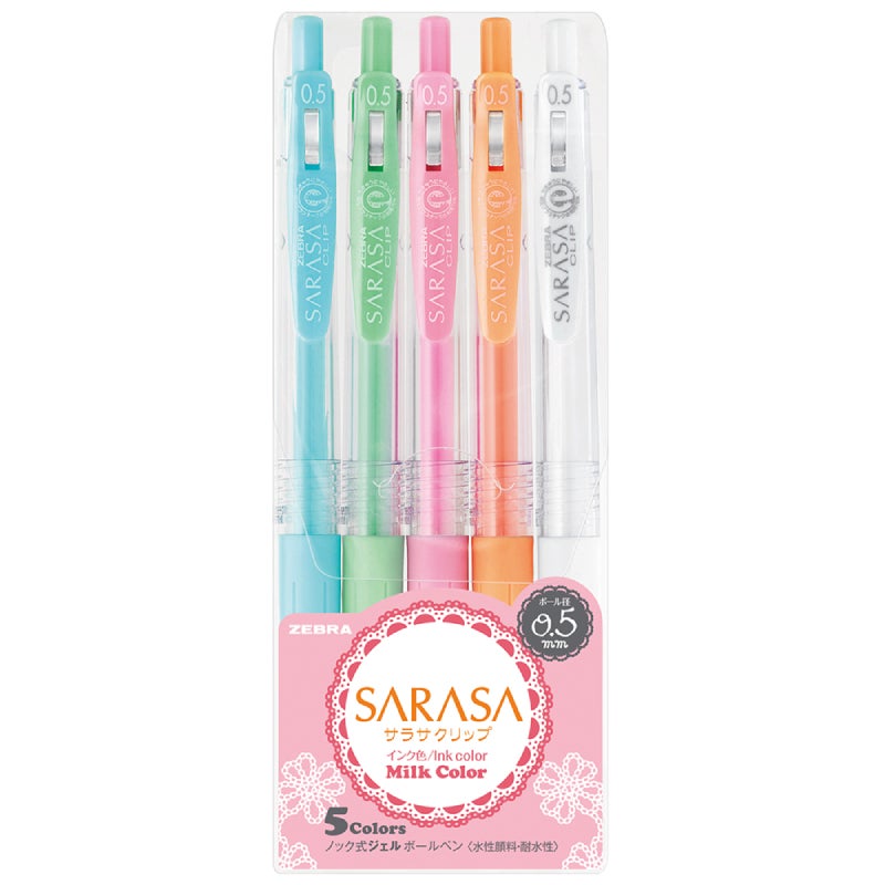 ZEBRA Set Of 5 Milk Colors Gel Pen Multicolour 