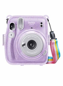 O Ozone Hard Case For Fujifilm Instax Mini 11 Instant Camera With Adjustable Strap Purple  - Image 1