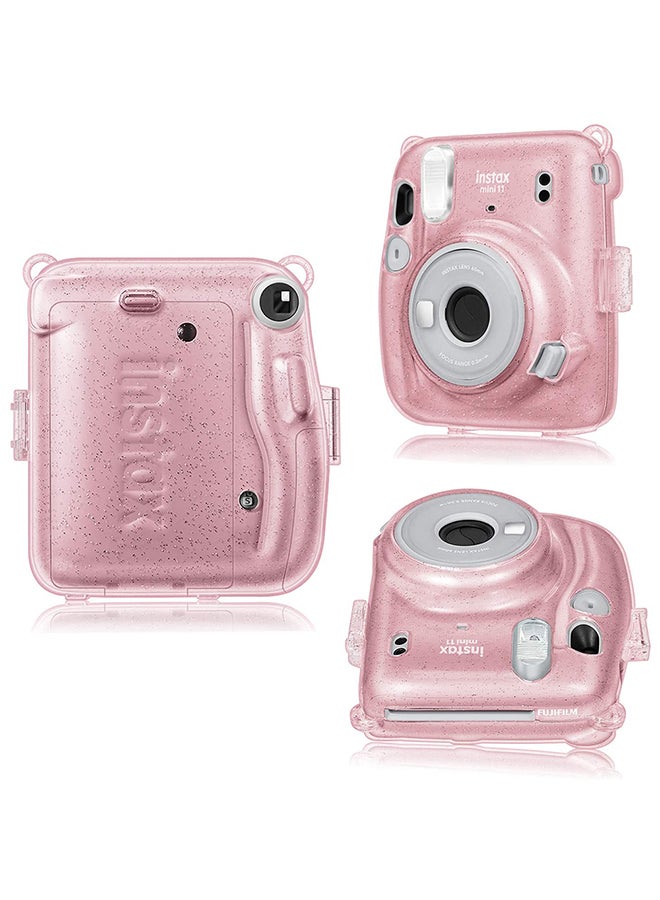 O Ozone - Hard Case For Fujifilm Instax Mini 11 Instant Camera With Adjustable Strap Pink - Image 1