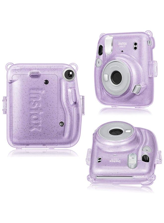 O Ozone - Hard Case For Fujifilm Instax Mini 11 Instant Camera With Adjustable Strap Purple - Image 1