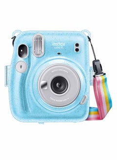 O Ozone Hard Case For Fujifilm Instax Mini 11 Instant Camera With Adjustable Strap Blue  - Image 1