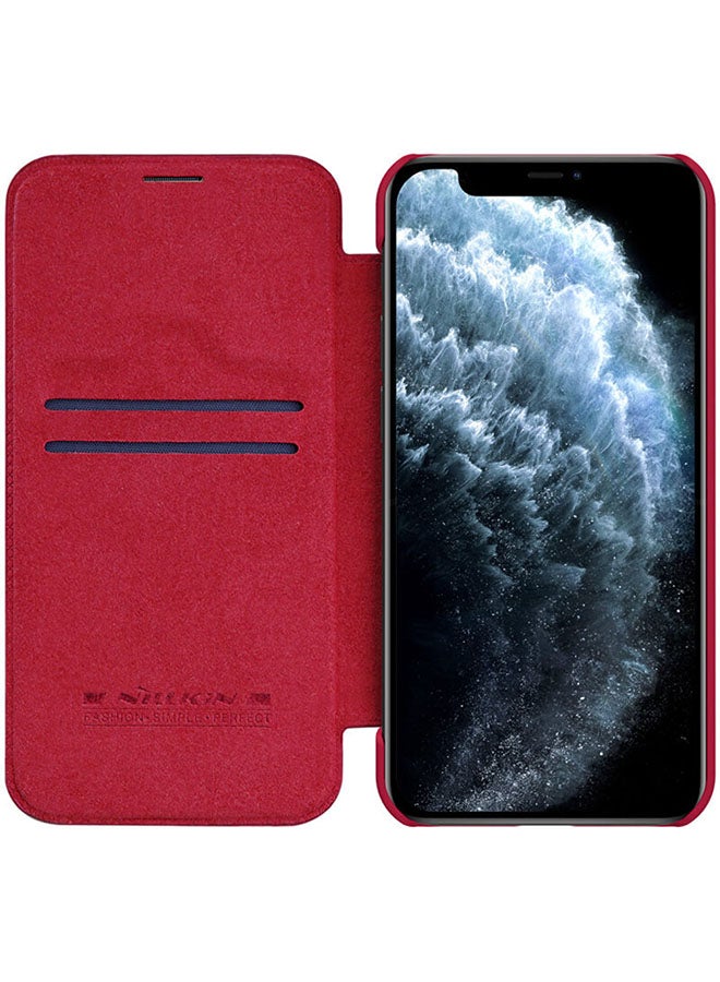 Nillkin Durable Slim Flip Wallet Protective Case Cover For Apple iPhone 12 Pro Red - Image 3