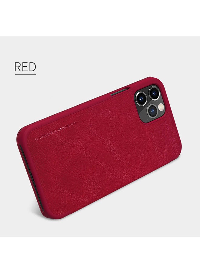 Nillkin Durable Slim Flip Wallet Protective Case Cover For Apple iPhone 12 Pro Red - Image 4