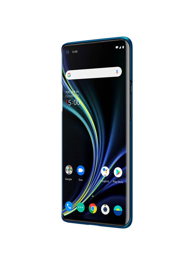 Nillkin Super Frosted Shield Hard Protective Case Cover With Stand For OnePlus 8 Pro Blue - Image 4