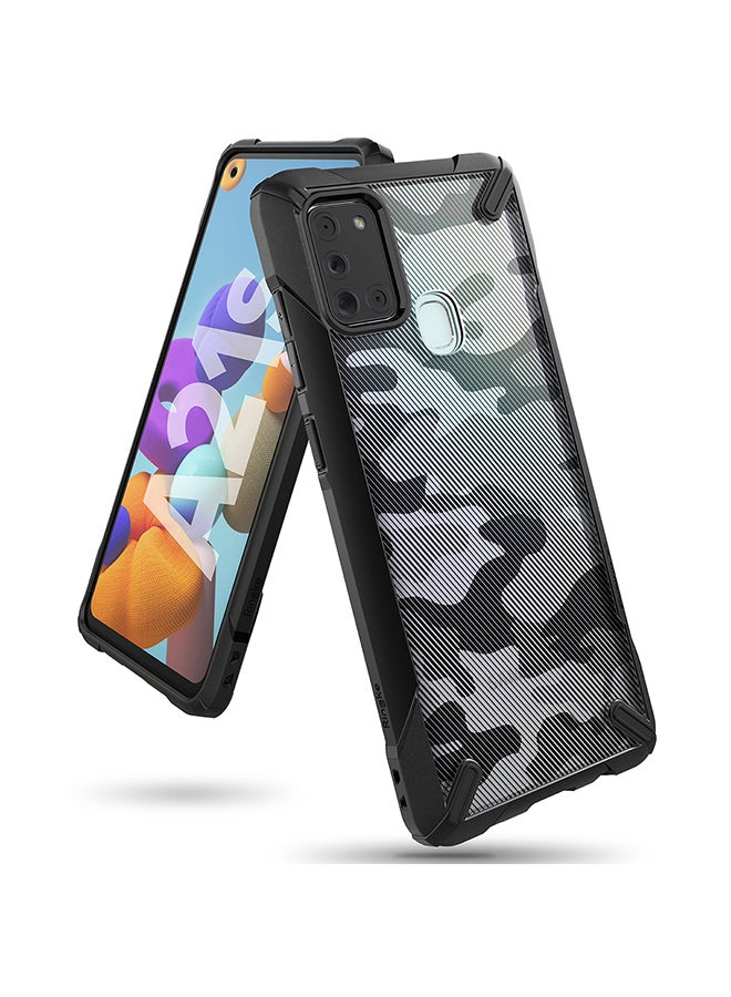Ringke Hard Fusion-X Ergonomic Shock Absorption Case Cover For Samsung Galaxy A21s Camo Black - Image 1