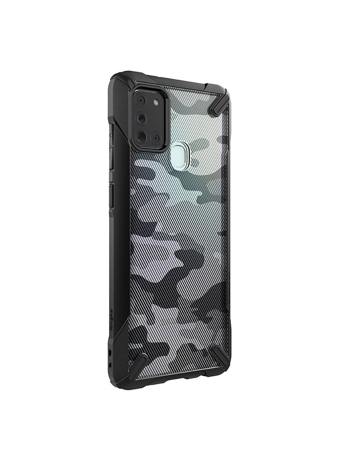 Ringke Hard Fusion-X Ergonomic Shock Absorption Case Cover For Samsung Galaxy A21s Camo Black - Image 2