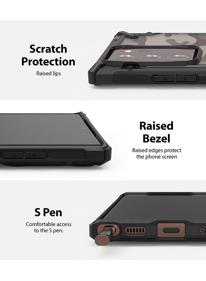 Ringke Hard Fusion-X Ergonomic Shock Absorption Bumper Case Cover For Samsung Galaxy Note 20 Ultra Camo Black  - Image 2