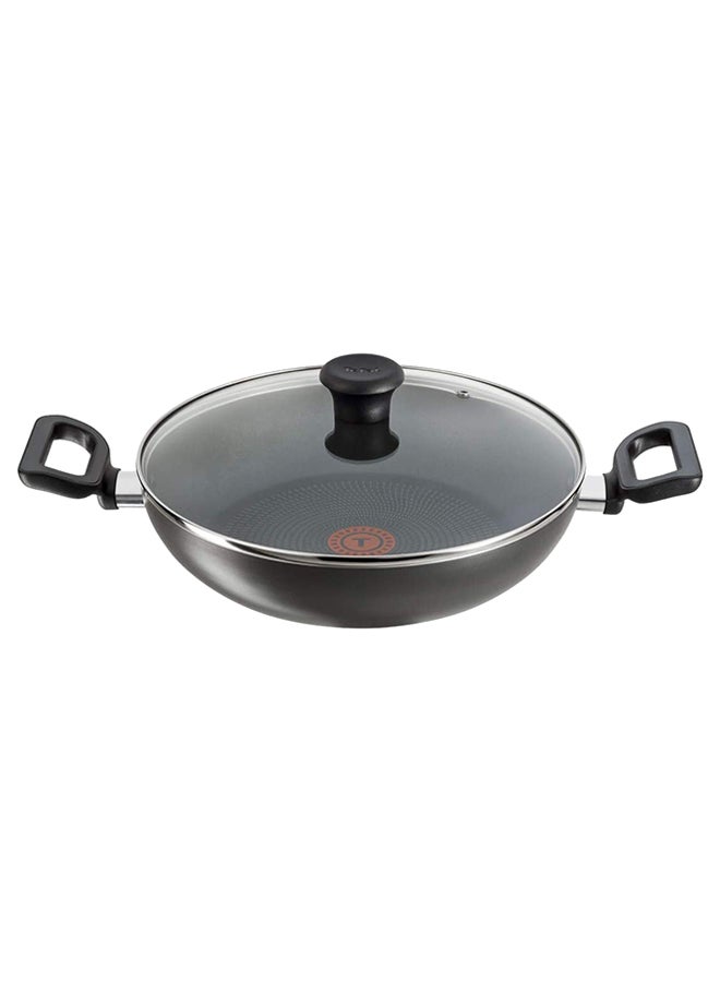 Tefal Delicia 24Cm Kadai / Cooking Pot With Lid, Aluminum Non-Stick Black/Clear 24cm  - Image 1