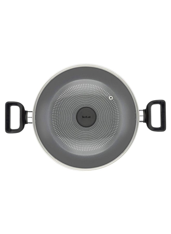 Tefal Delicia 24Cm Kadai / Cooking Pot With Lid, Aluminum Non-Stick Black/Clear 24cm  - Image 2