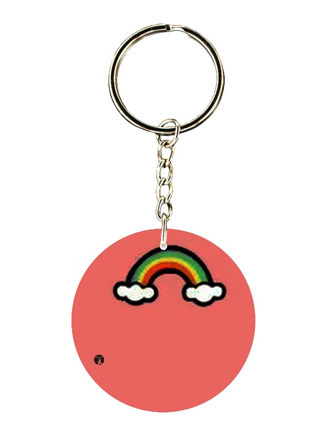 بي بي سلسلة مفاتيح بطبعة قوس قزح مع سحابة