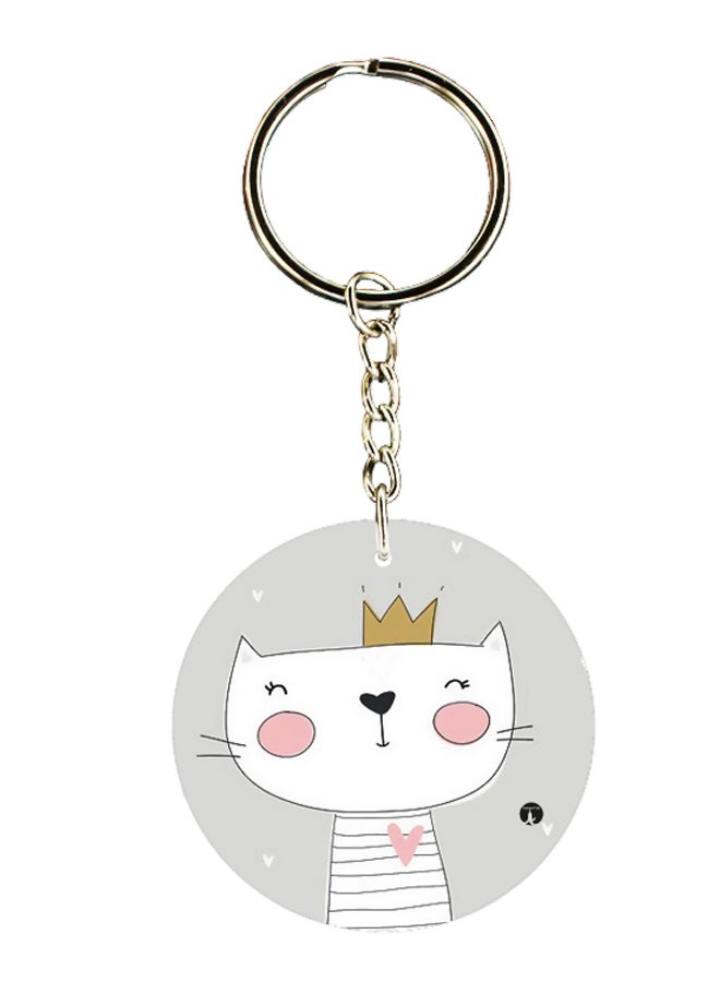 BP Cute Cartoon Cat Printed Keychain