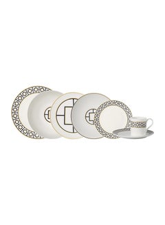 Villeroy & Boch 37-Piece Metrochic Dinner Set White/Black/Gold  - Image 1