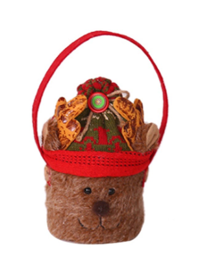 بيوينتي حقيبة عيد الميلاد المحمولة على شكل الإلكة بوشاح بني/أحمر/أخضر - Image 1