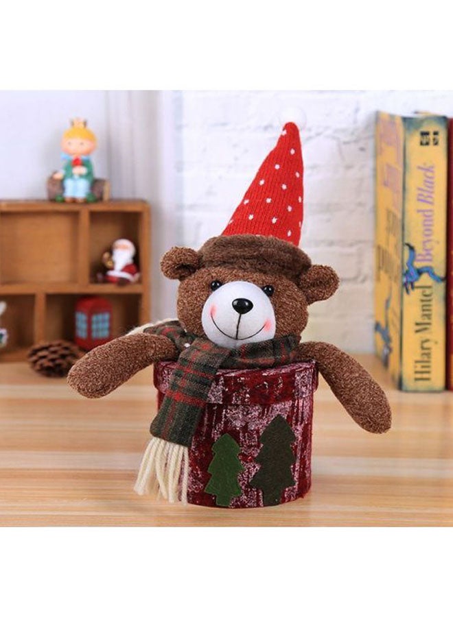 بيوينتي علبة هدايا بتصميم الدب تيدي بني/أحمر/أبيض - Image 2