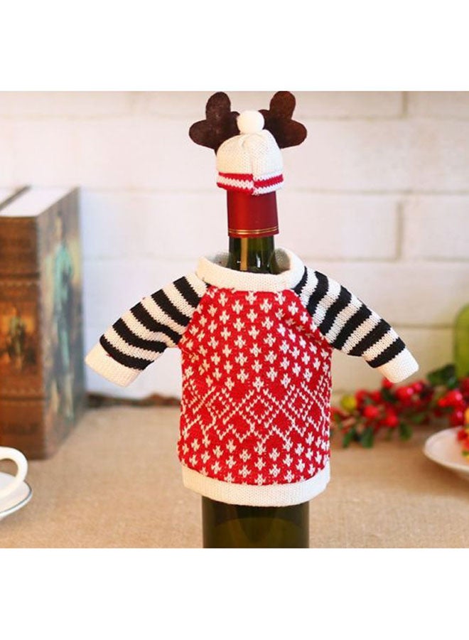 Beauenty Decorative Elk Bottle Cover Red/Black/White 18x13cm  - Image 3