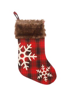 Beauenty Snowflake Christmas Stockings Red/Brown/White 48x27cm  - Image 1