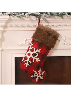 Beauenty Snowflake Christmas Stockings Red/Brown/White 48x27cm  - Image 2