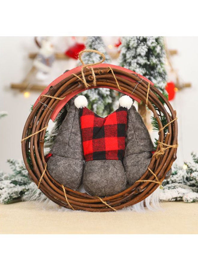 بيوينتي إكليل  للتزيين أحمر/ أخضر/ رمادي 30x30سم - Image 2