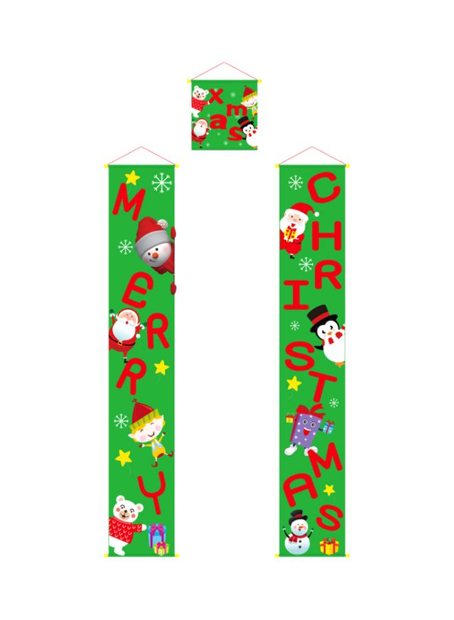 Beauenty 3-Piece Decorative Hanging Couplets Green/Red/White 3x (150x25)cm  - Image 1