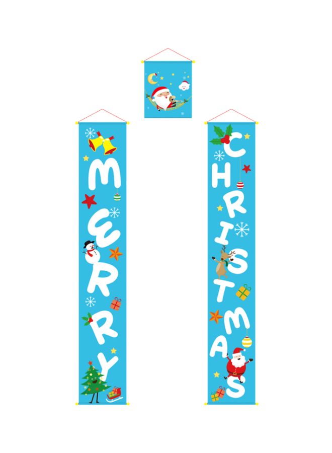 Beauenty 3-Piece Decorative Christmas Hanging Couplets Blue/White/Green 3x (150x25)cm  - Image 1