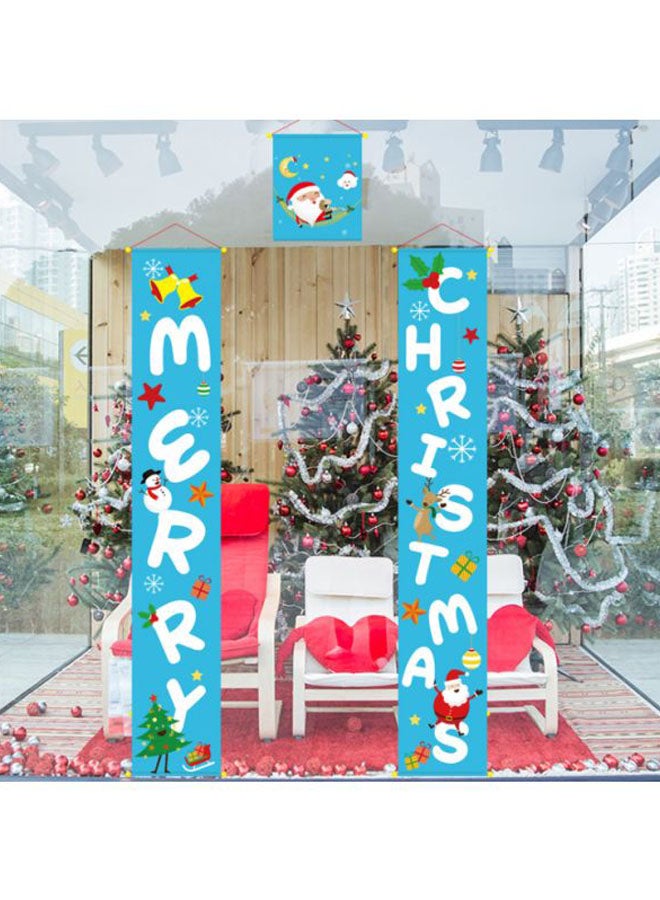 Beauenty 3-Piece Decorative Christmas Hanging Couplets Blue/White/Green 3x (150x25)cm  - Image 2