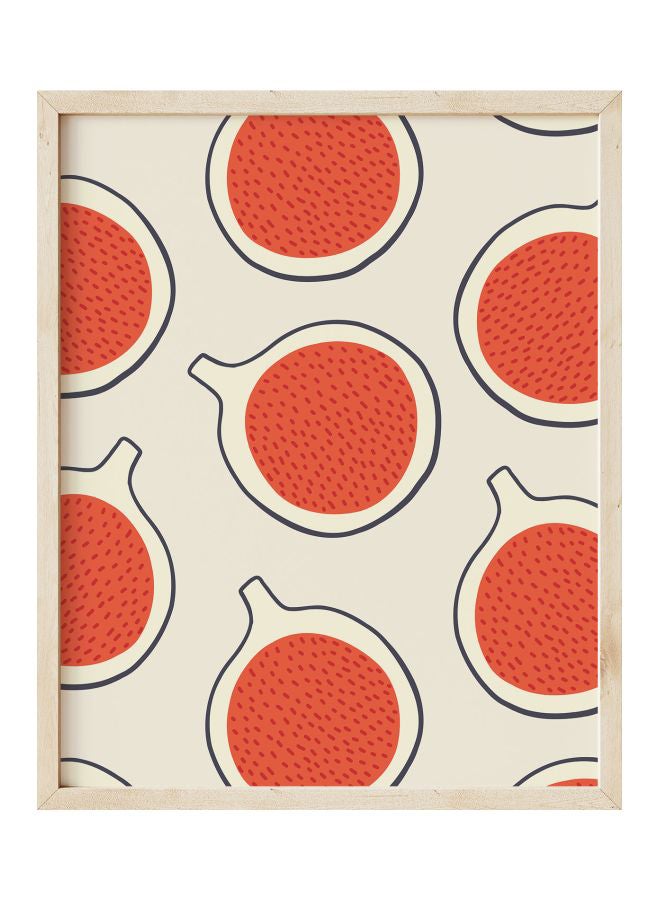 Boomah Accessories Fig Pattern Abstract Poster With Frame Beige/Orange 30x40cm 