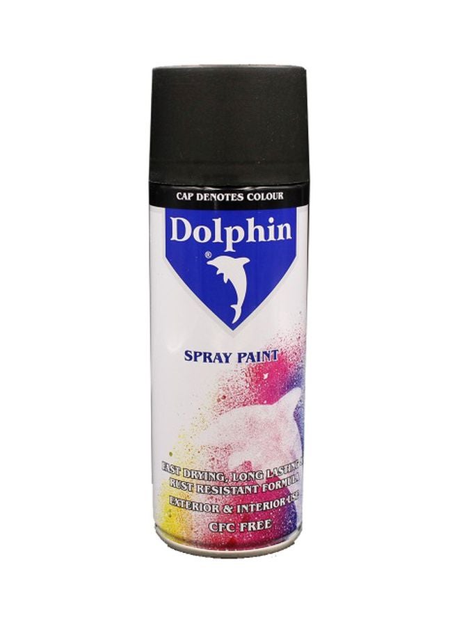 Dolphin Rust Resistant Spray Paint Matt Black 280grams 