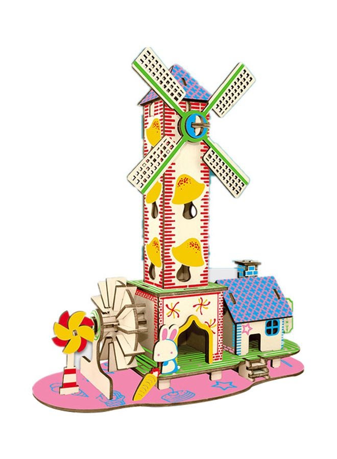 Beauenty House With Attached Windmill Model 3D Puzzle 25.2x13.3x27.7cm - Image 1
