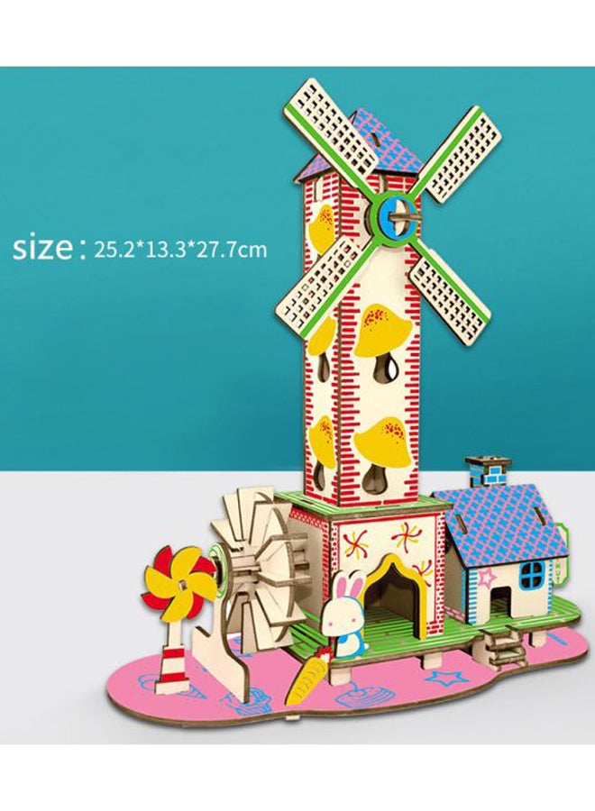 Beauenty House With Attached Windmill Model 3D Puzzle 25.2x13.3x27.7cm - Image 2