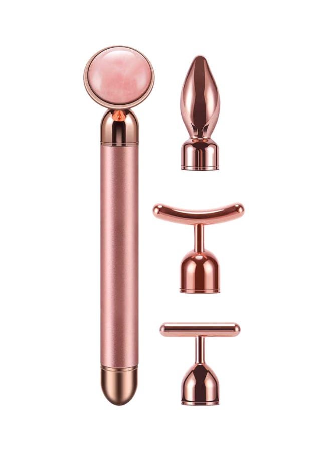 Beauenty - 4-In-1 Electric Face-Lifting Massage Roller Pink/Rose Gold 15.5cm - Image 1