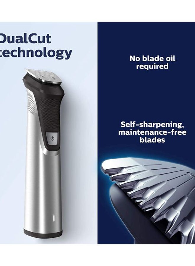 Philips - 19-Piece Norelco Multigroom Series 7000 Grooming Set Silver/Black - Image 1