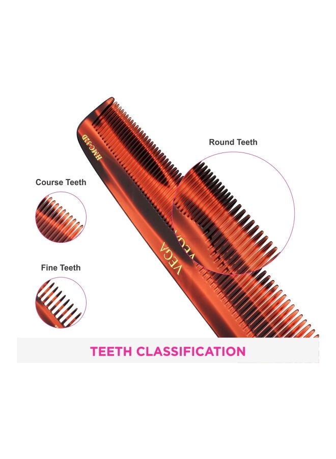 Vega Graduated Dressing Comb Brown/Black 20x4cm  - Image 4