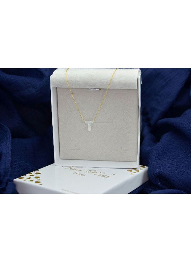 Vera Perla - 18 Karat Gold I Letter Mother Of Pearl Necklace - Image 1