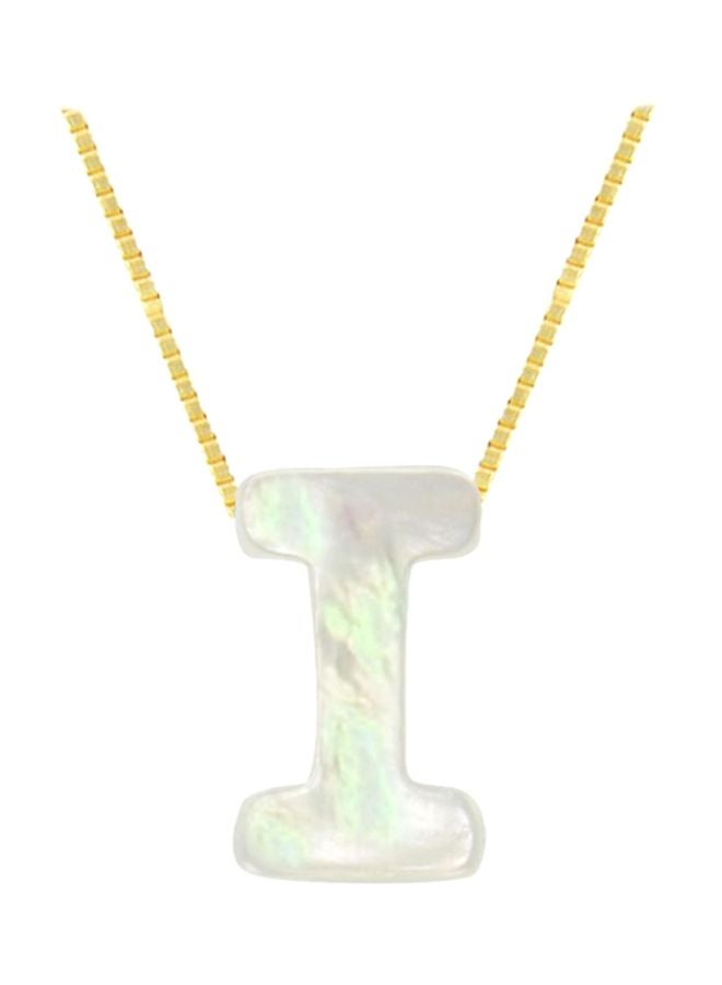 Vera Perla - 18 Karat Gold I Letter Mother Of Pearl Necklace - Image 1
